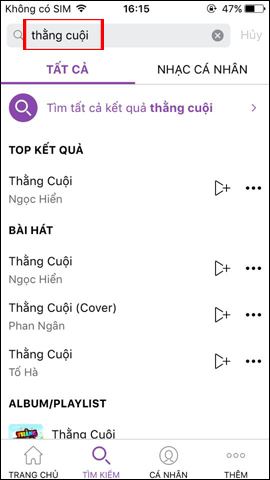Nhập tên bài hát
