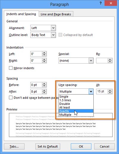 Chọn Line Spacing Options trên thanh công cụ, hộp Paragraph sẽ xuât hiện cùng với các tùy chỉnh bổ sung.