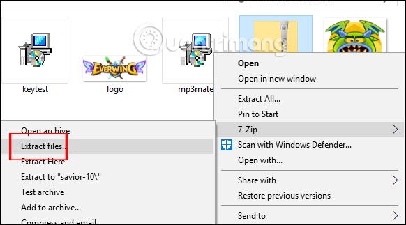Giải nén file tải Savior