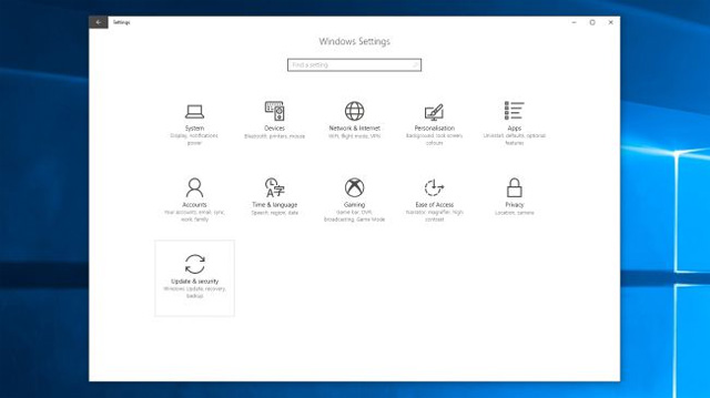 Cửa sổ Windows Settings