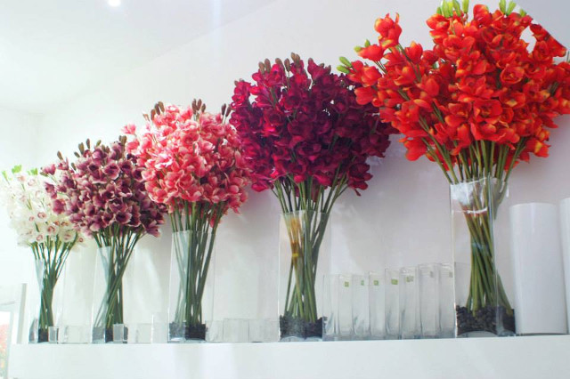 Lẵng hoa bằng vải, hoa lụa