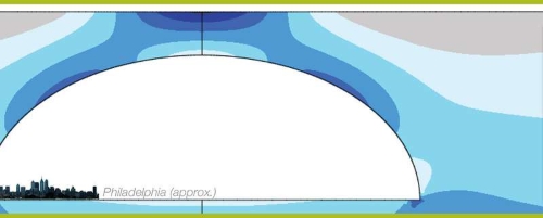 Ước lượng tương quan kích cỡ của hang động mới phát hiện và thành phố Philadelphia của Hoa Kỳ 