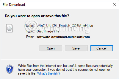 Chọn thư mục lưu file ISO Windows 7