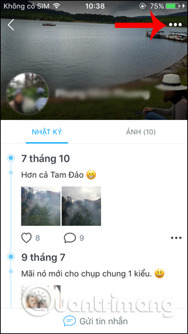 Ẩn nhật ký bạn bè Zalo