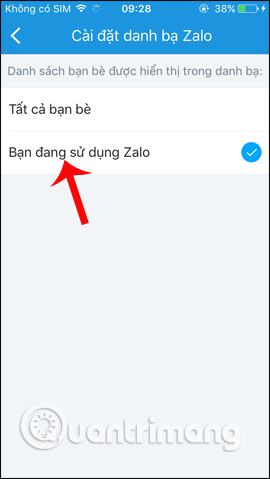 Liên lạc với bạn dùng Zalo