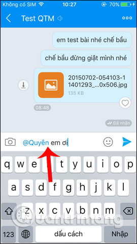 Nhập tin nhắn cho bạn bè 