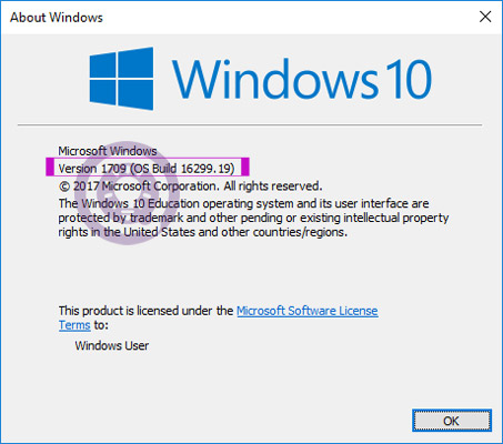 Xem nhanh phiên bản Windows 10 trên máy tính