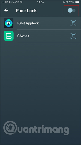 Tắt Face Lock