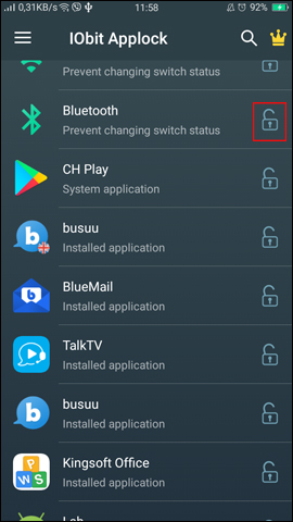 Khóa ứng dụng trên thiết bị 