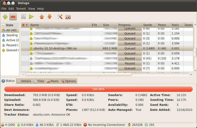 Trang web Deluge Torrent