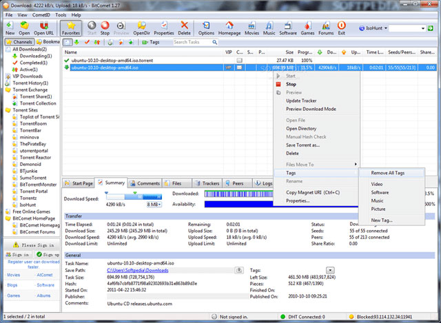 Trang web BitComet