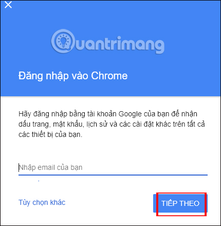 Đăng nhập email Google