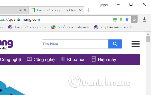 Đồng bộ bookmark lên Cốc Cốc