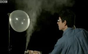 Khoảnh khắc quả bóng bay đang căng phát nổ theo lực tác động tập trung tại một điểm