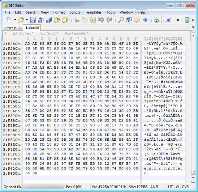 Tập tin bị mã hóa với chuỗi đánh dấu 