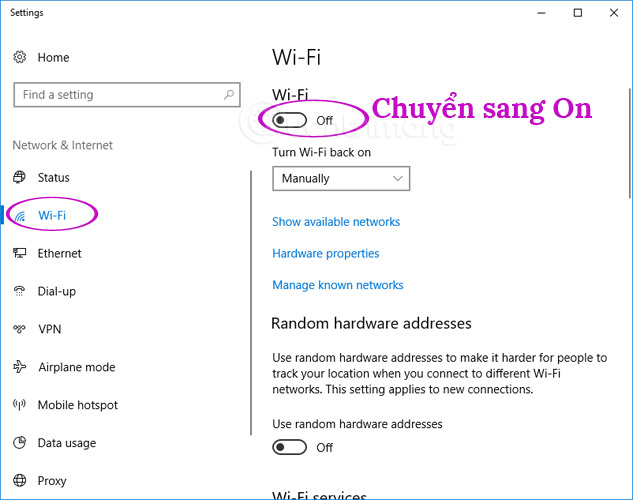 Chọn Ethernet > Change adapter options