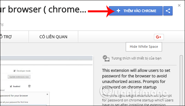 Tiện ích Set password for your browser