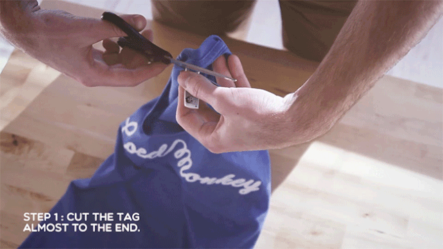 Dùng kéo cắt đi phần mắt chỉ 