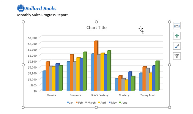 Tạo và chèn biểu đồ Word 2016