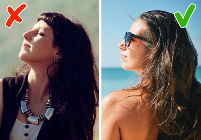 Không sử dụng kính râm