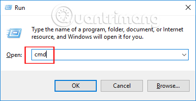 Nhập từ khóa cmd