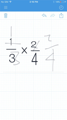 Ứng dụng máy tính MyScript Handwriting Calculator
