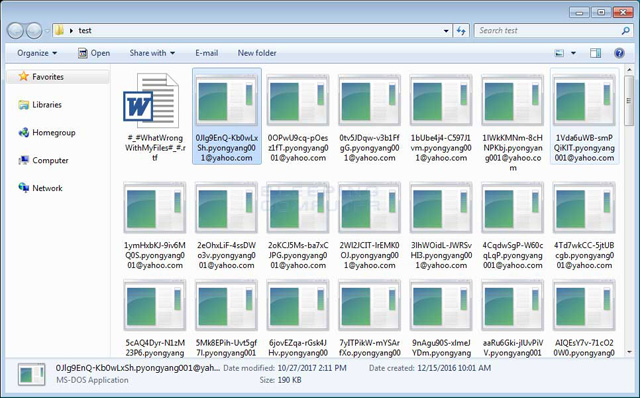 Các thư mục đã bị mã hóa