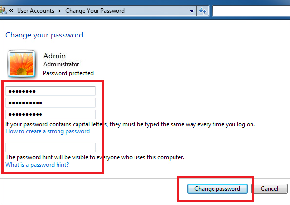 Xóa mật khẩu Windows 7