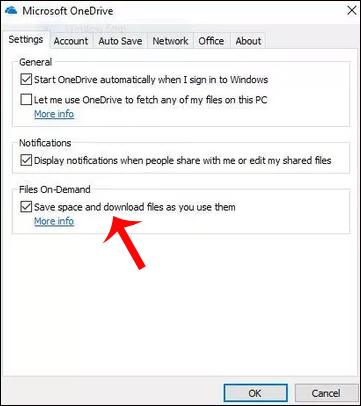 Bật tính năng Files On-Demand