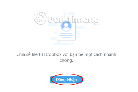 Đăng nhập tài khoản Dropbox