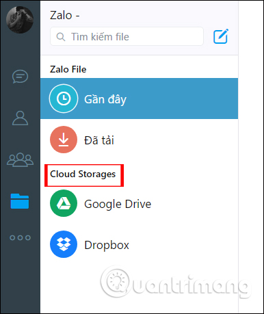 Thư mục quản lý dữ liệu Zalo 