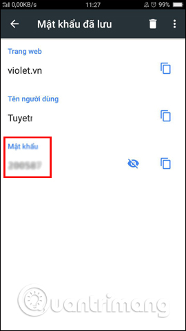 Hiện mật khẩu website đã lưu trên Chrome