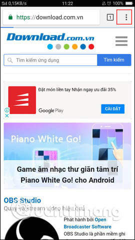 Tùy chọn trên Chrome