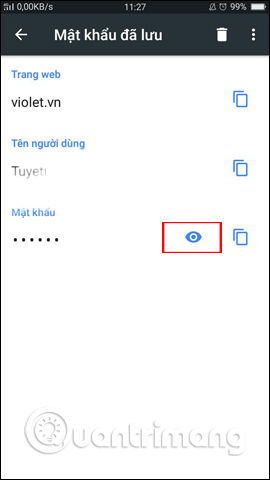 Xem mật khẩu trang web 
