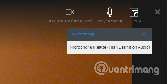 Thu âm bằng micro bằng Clipchamp