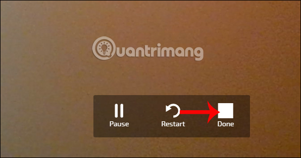 Kết thúc quá trình quay video