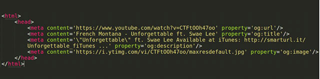 Chỉnh sửa một chút thẻ đánh dấu Open Graph là có thể tạo ra link giả