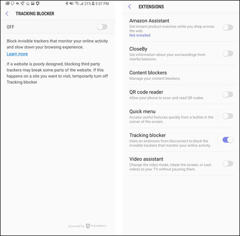 Trình duyệt tích hợp thêm công cụ chặn theo dõi 