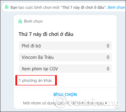 Xem phương án bình chọn