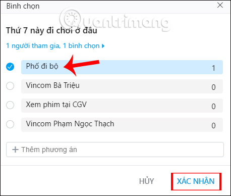 Nhấn Xác nhận 