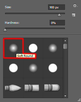 Chọn Soft Round vẽ cạnh hình chữ nhật với màu #99161A