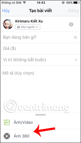 Đưa ảnh sản phẩm bán trên Facebook