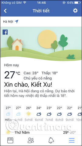 Nhiệt độ cho vị trí hiện tại