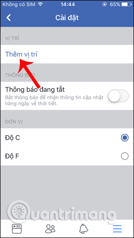 Thêm vị trí trên Facebook