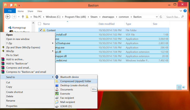 Chọn Compressed (zipped) folder