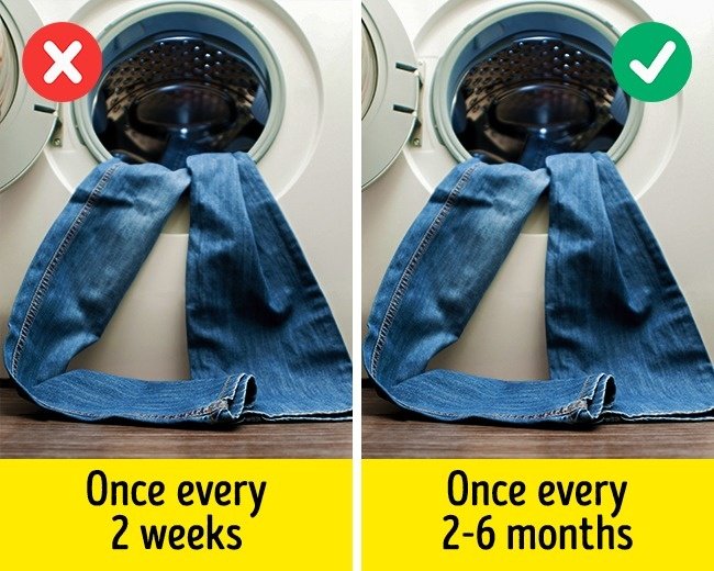 Giặt quần jean quá thường xuyên