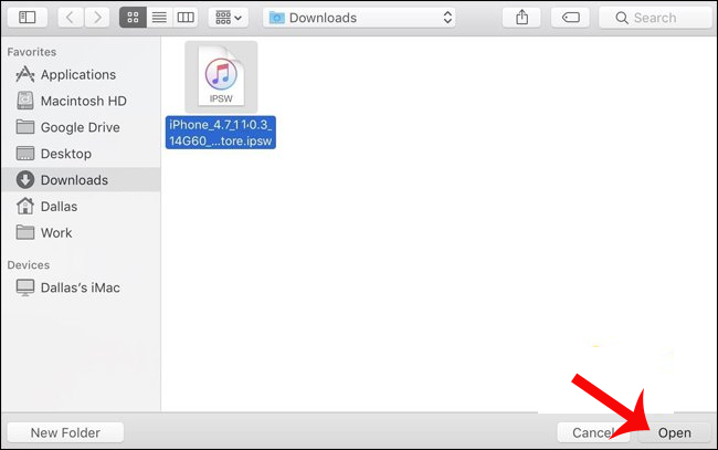 Hạ cấp xuống iOS 11.0.3