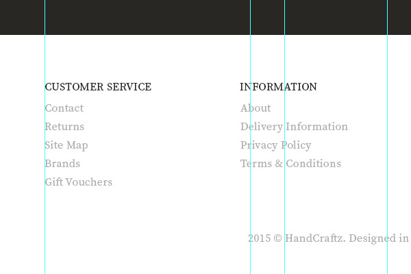 Tạo dòng bản quyền ở cuối bố cục