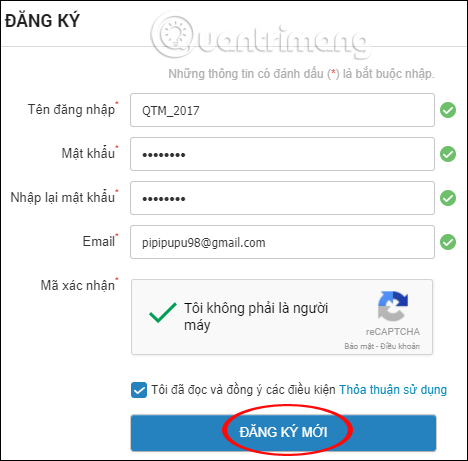 Nhập thông tin tài khoản Nhaccuatui