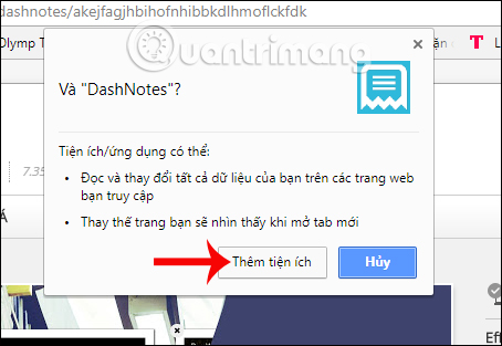 Thêm tiện ích DashNotes Chrome